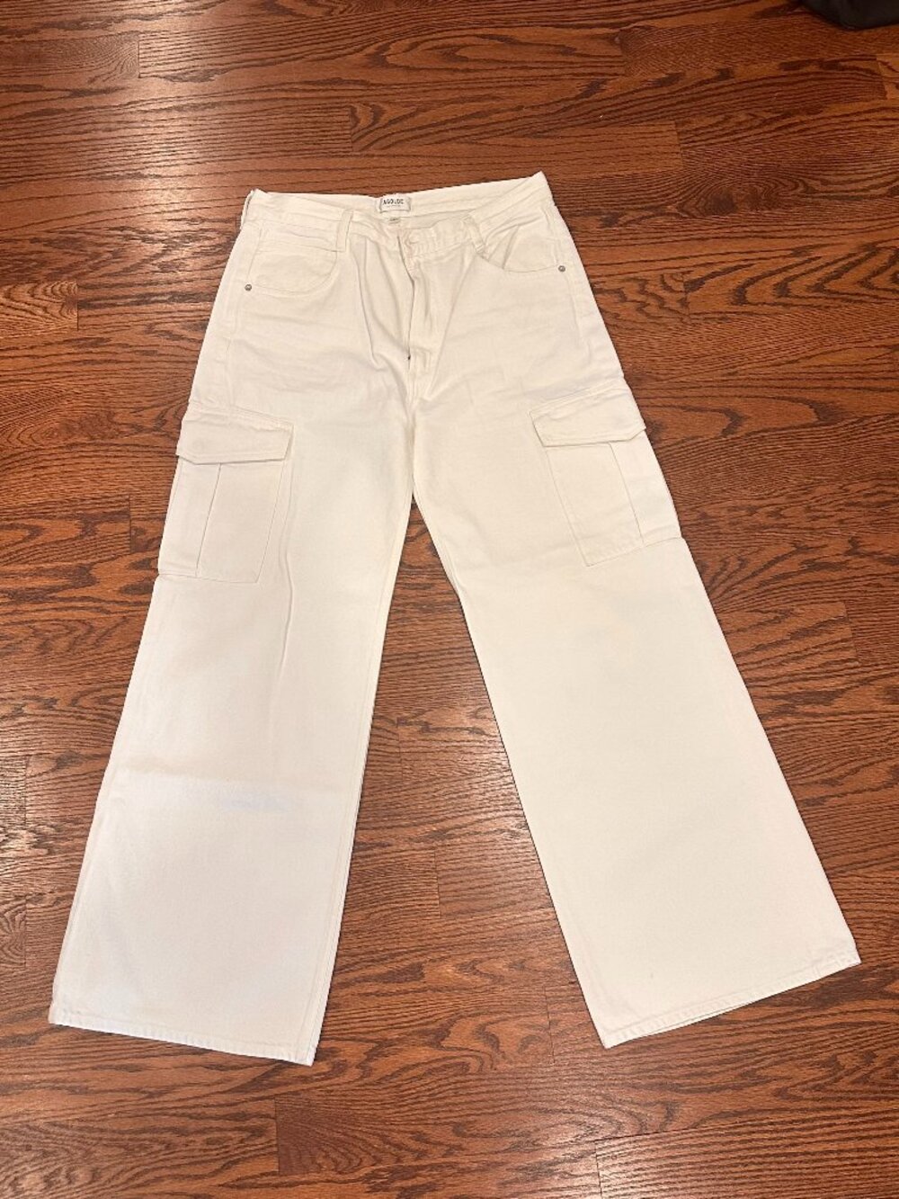 AGOLDE White Wide Leg Cargo Jeans Size 31 Utility Pants
